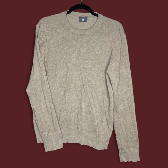 H&M Chocolate Brown Light Academia Crewneck Men's Sweater - Picture 1 of 5